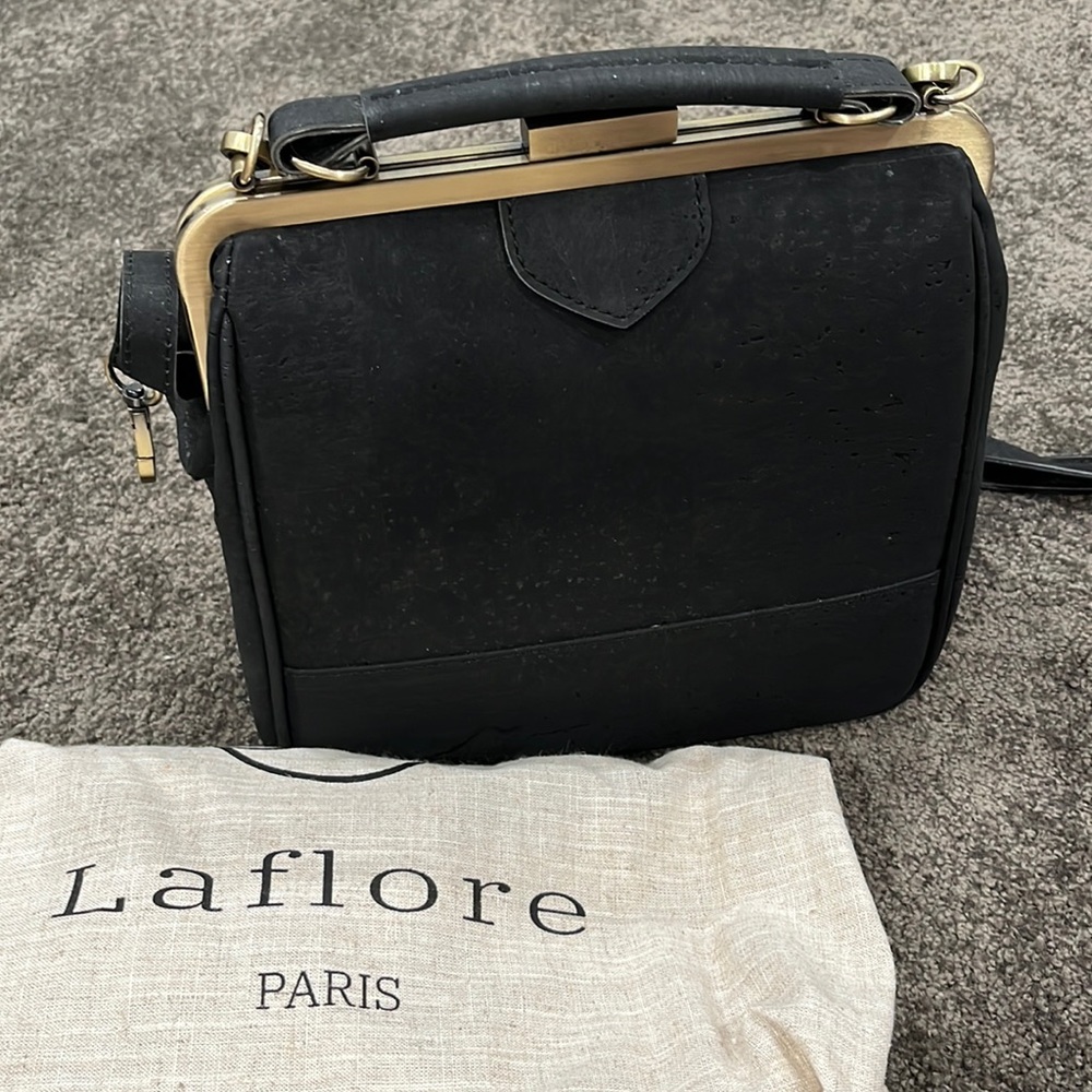 bebebark laflore paris black cork bag